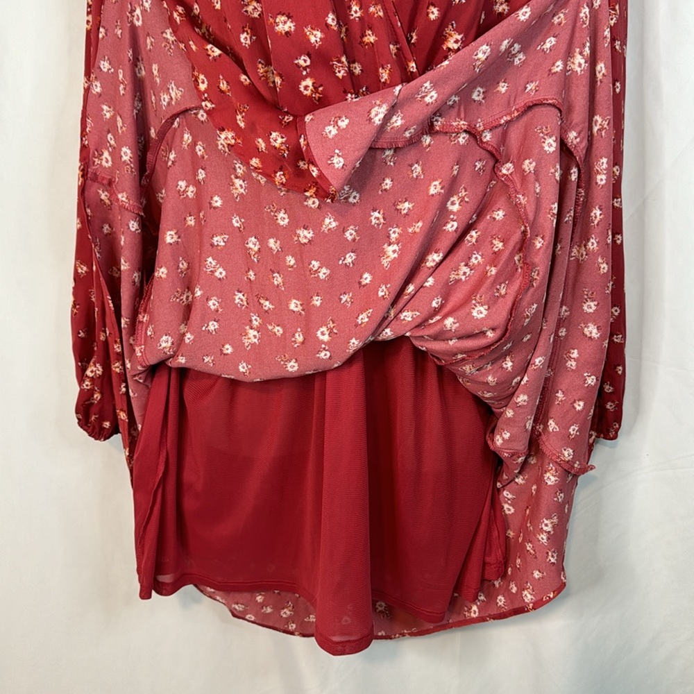 LC Lauren Conrad Red Long Sleeve Sundress - Picture 7 of 9